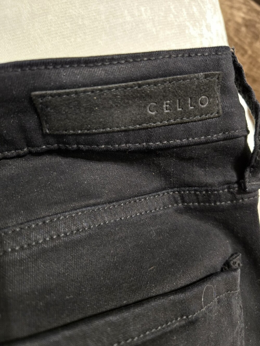 Cello Black Frayed-Hem Flared Cropped Jeans Size 13 EUC!! Worn once! - Picture 6 of 12